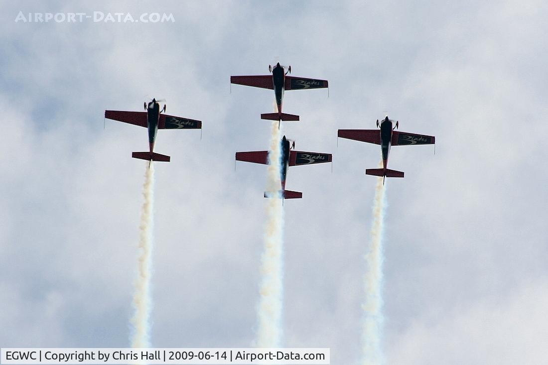 RAF Cosford Airport, Albrighton, England United Kingdom (EGWC) - The Blades aerobatic team at the Cosford Air Show