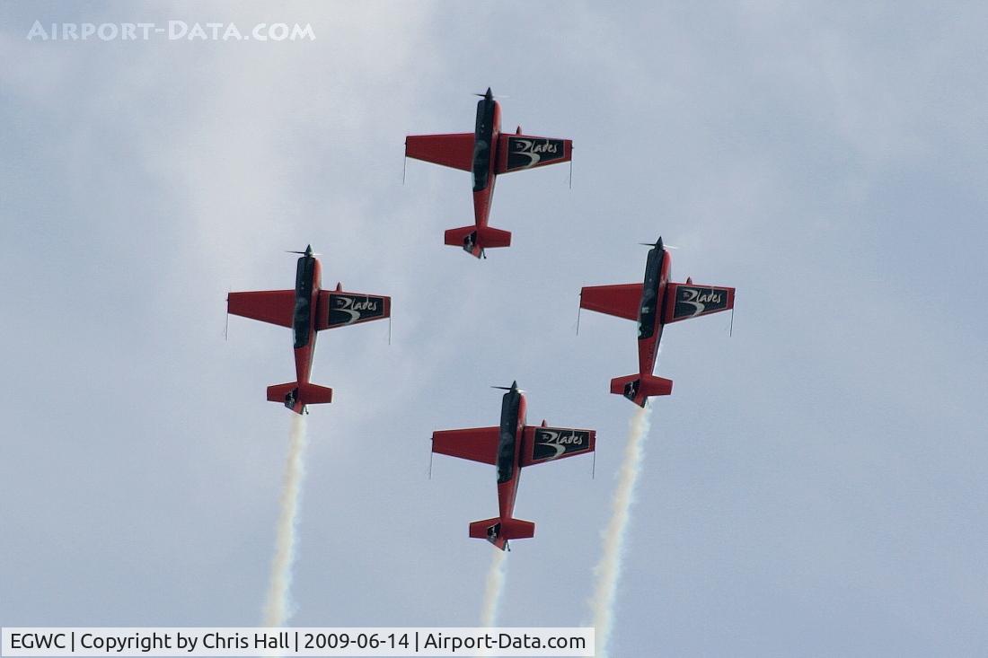 RAF Cosford Airport, Albrighton, England United Kingdom (EGWC) - The Blades aerobatic team at the Cosford Air Show