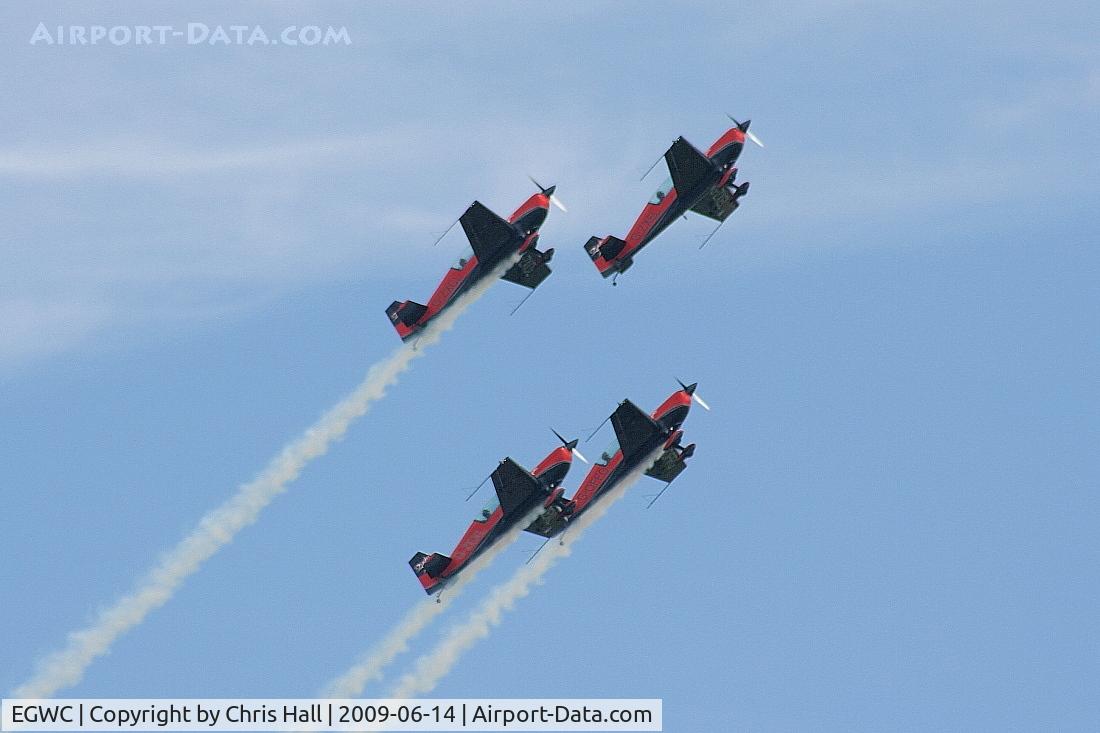 RAF Cosford Airport, Albrighton, England United Kingdom (EGWC) - The Blades aerobatic team at the Cosford Air Show
