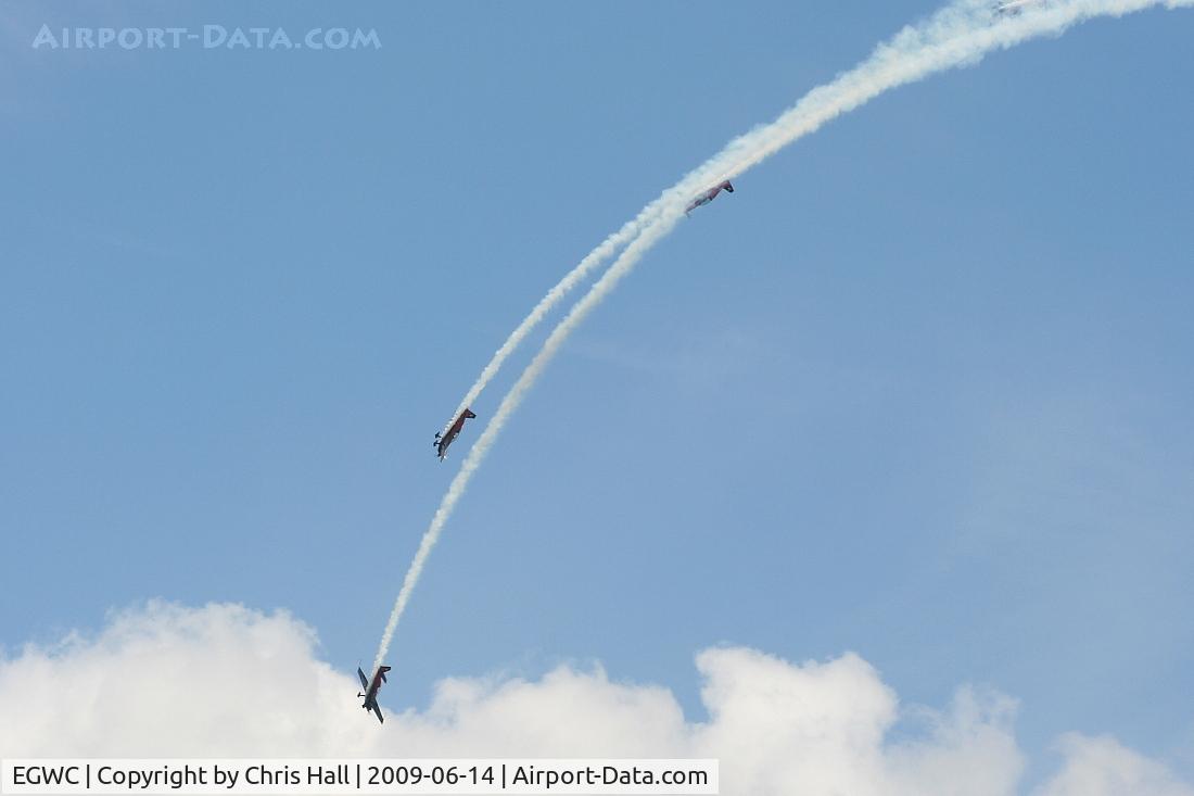 RAF Cosford Airport, Albrighton, England United Kingdom (EGWC) - The Blades aerobatic team at the Cosford Air Show