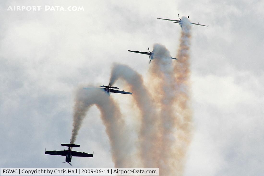 RAF Cosford Airport, Albrighton, England United Kingdom (EGWC) - The Blades aerobatic team at the Cosford Air Show