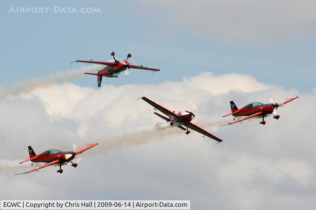 RAF Cosford Airport, Albrighton, England United Kingdom (EGWC) - The Blades aerobatic team at the Cosford Air Show