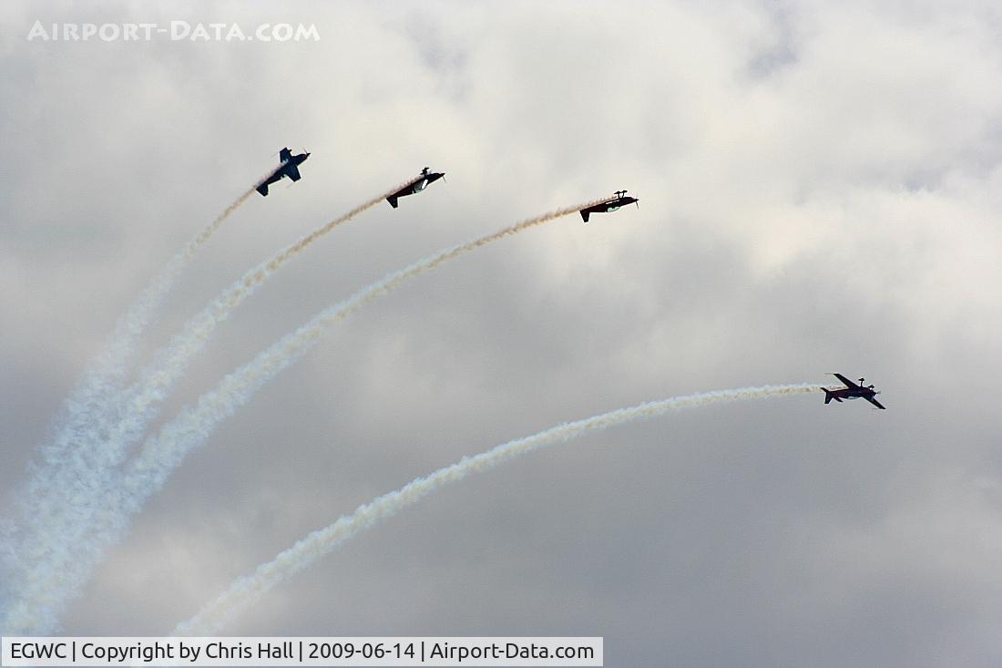 RAF Cosford Airport, Albrighton, England United Kingdom (EGWC) - The Blades aerobatic team at the Cosford Air Show