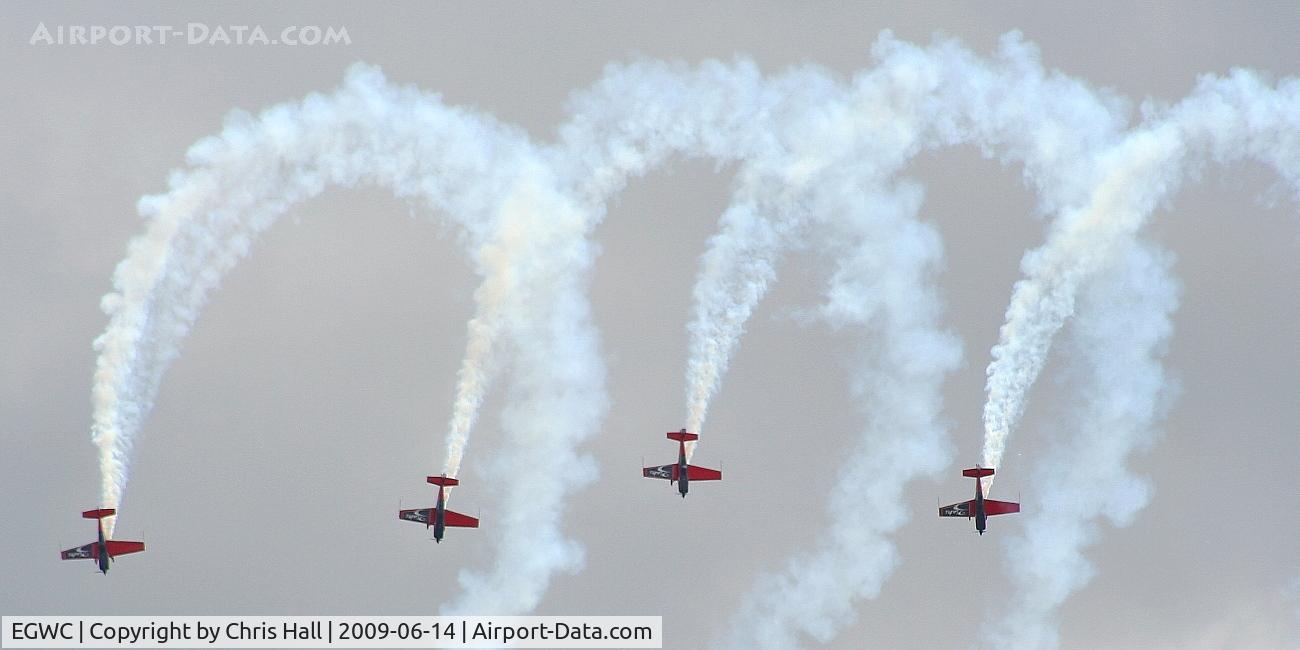 RAF Cosford Airport, Albrighton, England United Kingdom (EGWC) - The Blades aerobatic team at the Cosford Air Show