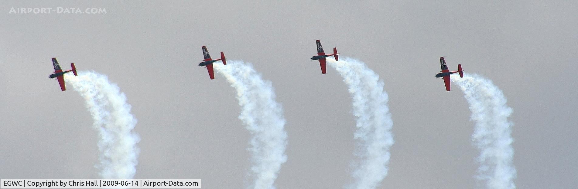 RAF Cosford Airport, Albrighton, England United Kingdom (EGWC) - The Blades aerobatic team at the Cosford Air Show