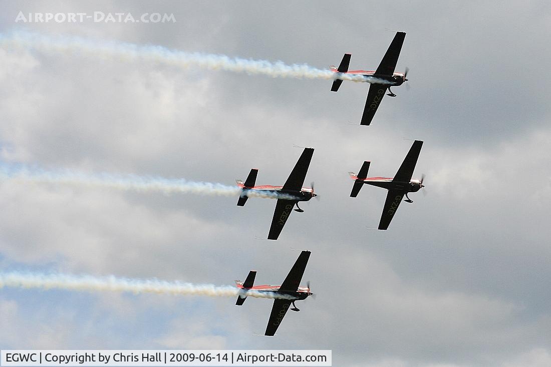 RAF Cosford Airport, Albrighton, England United Kingdom (EGWC) - The Blades aerobatic team at the Cosford Air Show