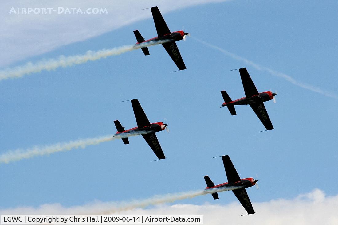 RAF Cosford Airport, Albrighton, England United Kingdom (EGWC) - The Blades aerobatic team at the Cosford Air Show