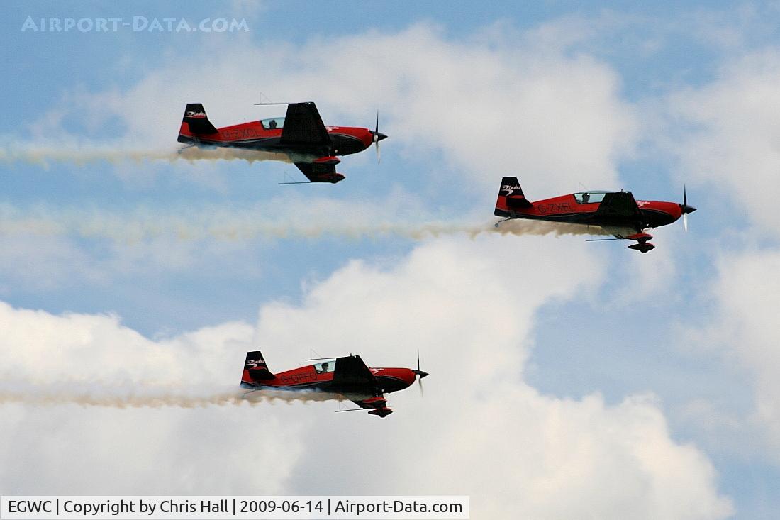 RAF Cosford Airport, Albrighton, England United Kingdom (EGWC) - The Blades aerobatic team at the Cosford Air Show