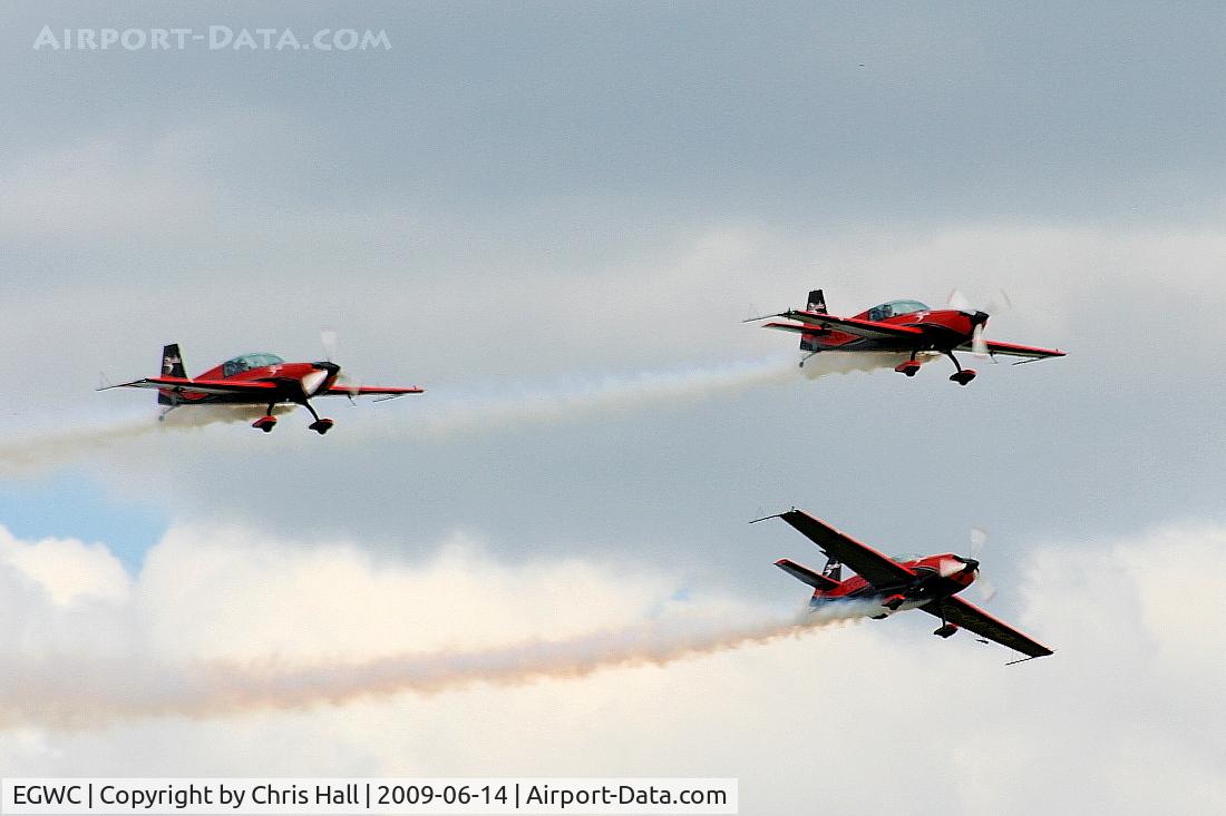 RAF Cosford Airport, Albrighton, England United Kingdom (EGWC) - The Blades aerobatic team at the Cosford Air Show