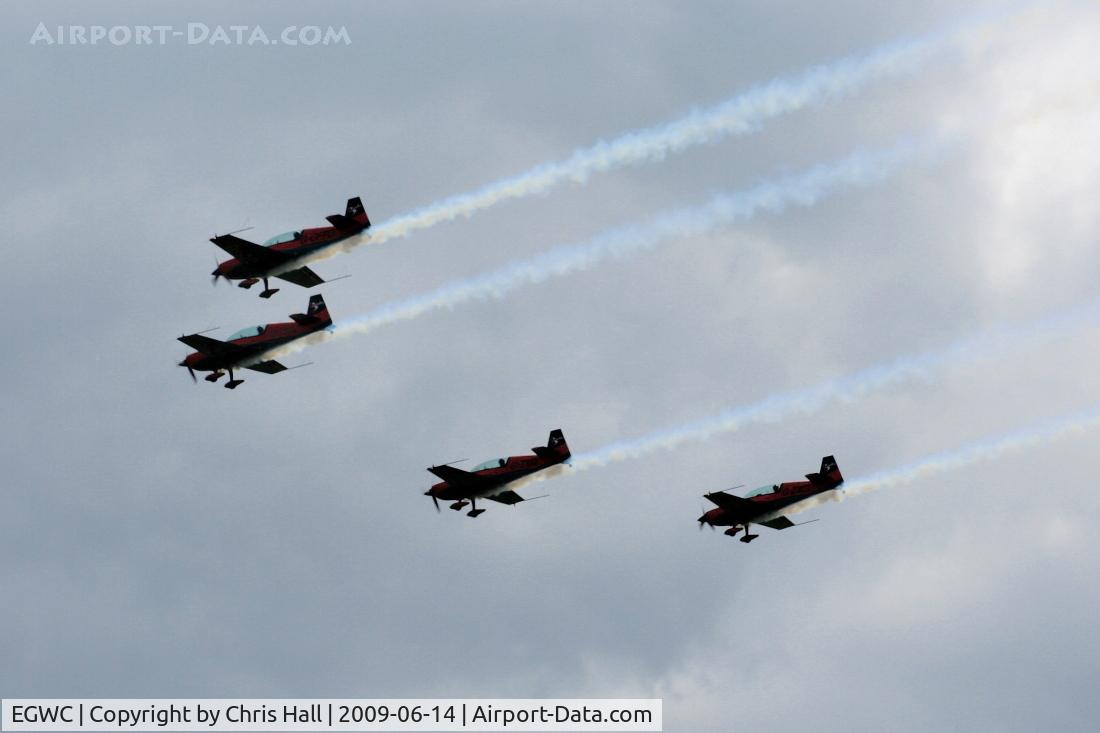 RAF Cosford Airport, Albrighton, England United Kingdom (EGWC) - The Blades aerobatic team at the Cosford Air Show
