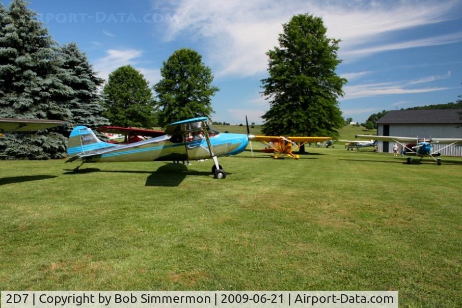 Beach City Airport (2D7) - Tail draggers lined up at the Father's Day fly-in at Beach City, Ohio