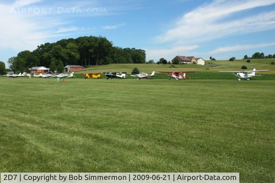 Beach City Airport (2D7) - Looking north across the runway at the planes parked during the Father's Day fly-in.