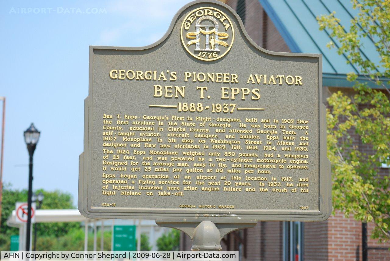 Athens/ben Epps Airport (AHN) - Plaque in memory of Ben Epps