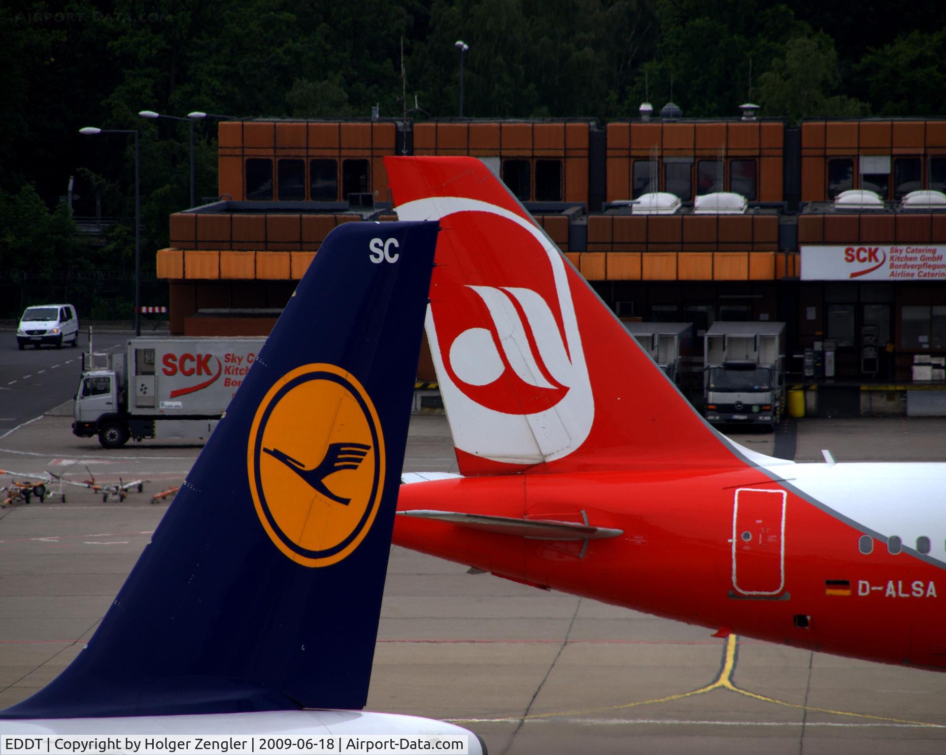 Tegel International Airport (closing in 2011), Berlin Germany (EDDT) - Tails of Germany´s airlines no. 1 and no. 2