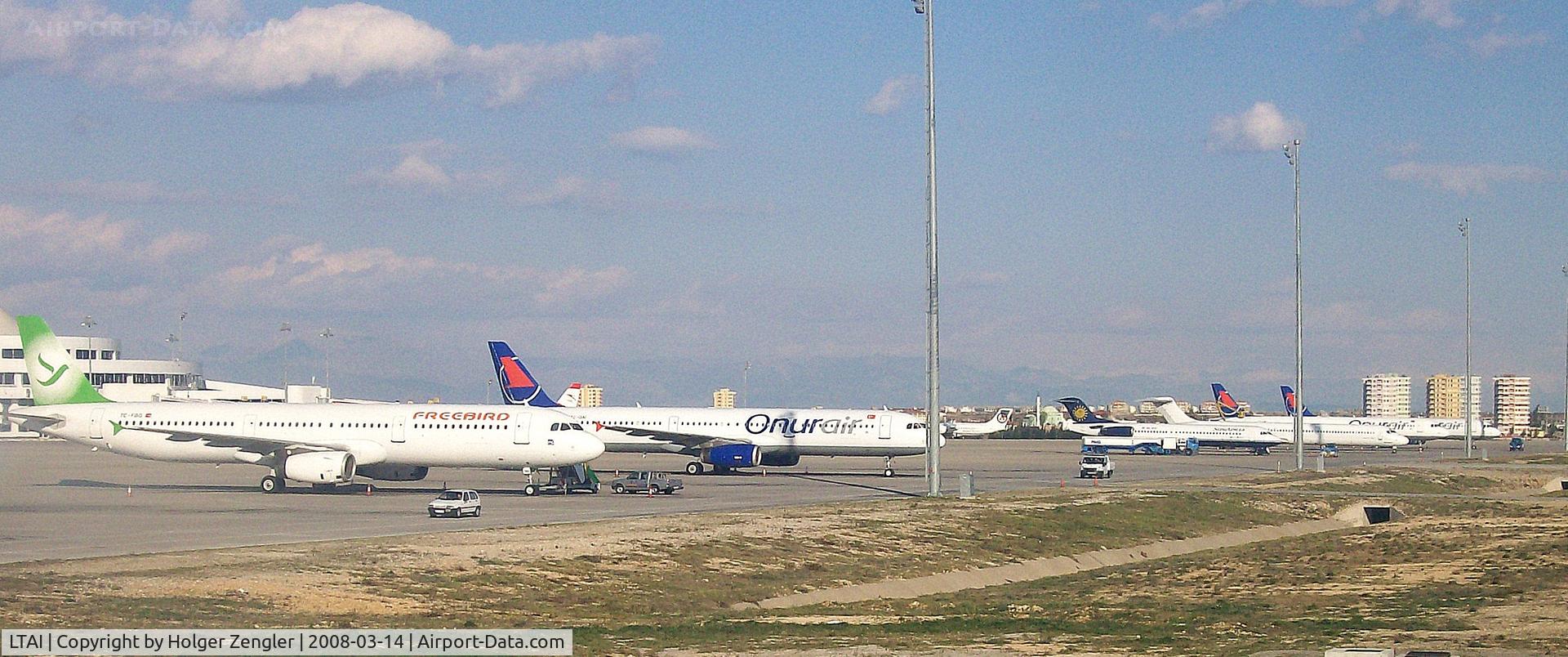 Antalya Airport, Antalya Turkey (LTAI) - Outer parking positions only with Turkish airliners