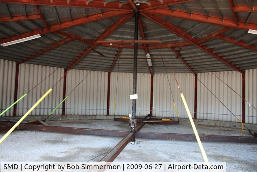 Smith Field Airport (SMD) - Unique roundhouse style hangar.
