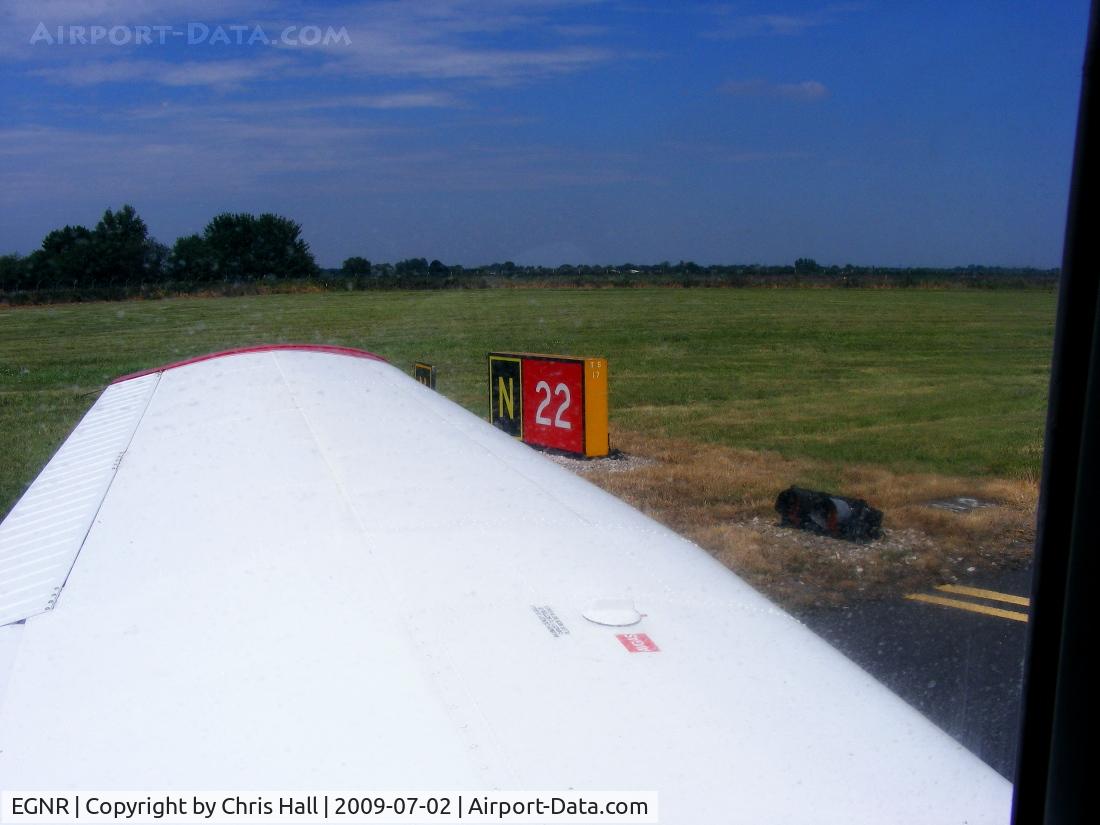 Hawarden Airport, Chester, England United Kingdom (EGNR) - Holding point November for R/W 22