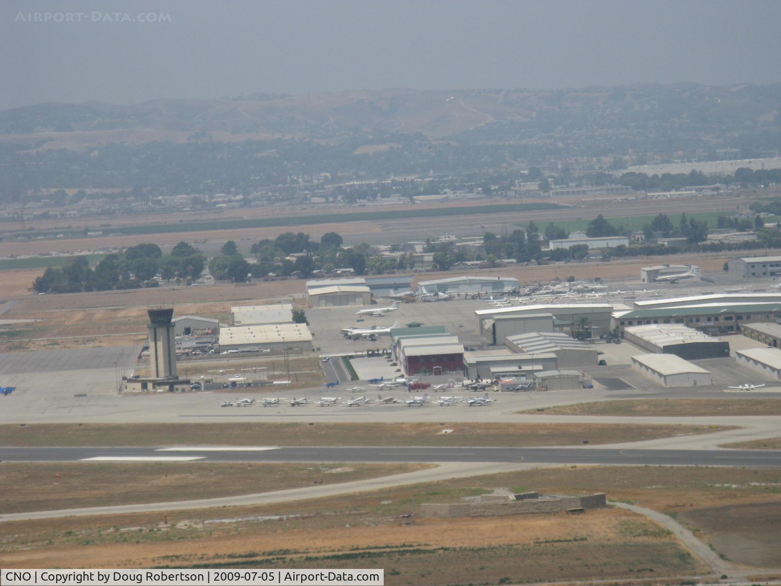 Chino Airport (CNO) - CNO Tower from N406L approach for landing 26R