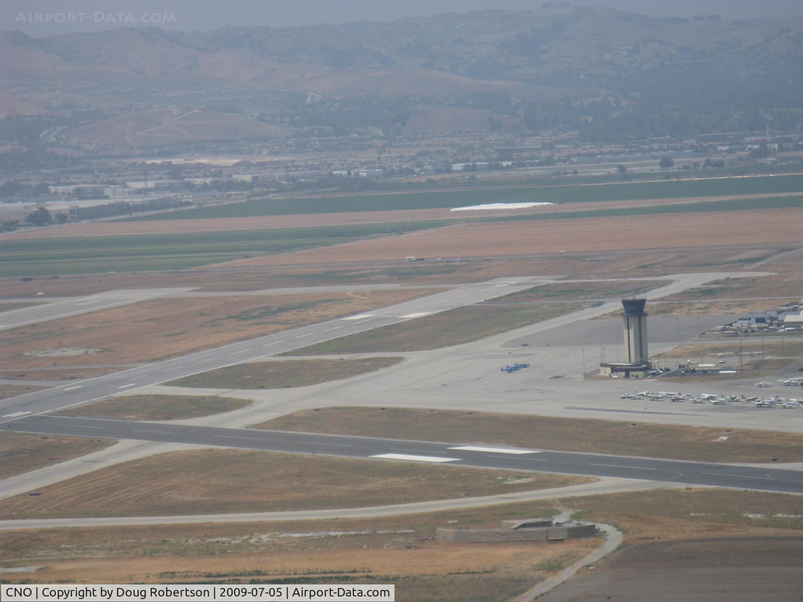 Chino Airport (CNO) - CNO Tower from N406L approach for landing 26R