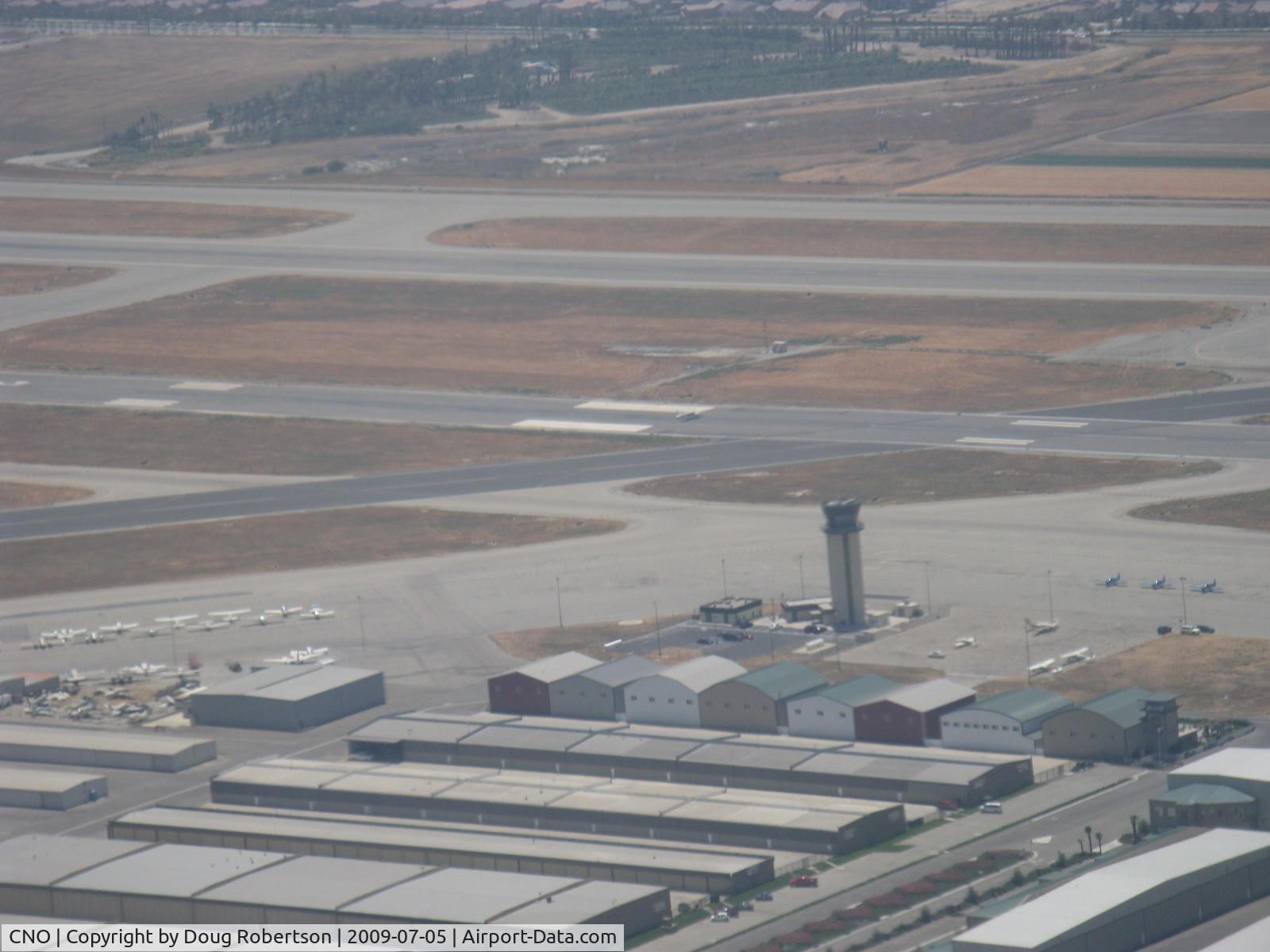 Chino Airport (CNO) - CNO Tower from N406L approach for landing 26R