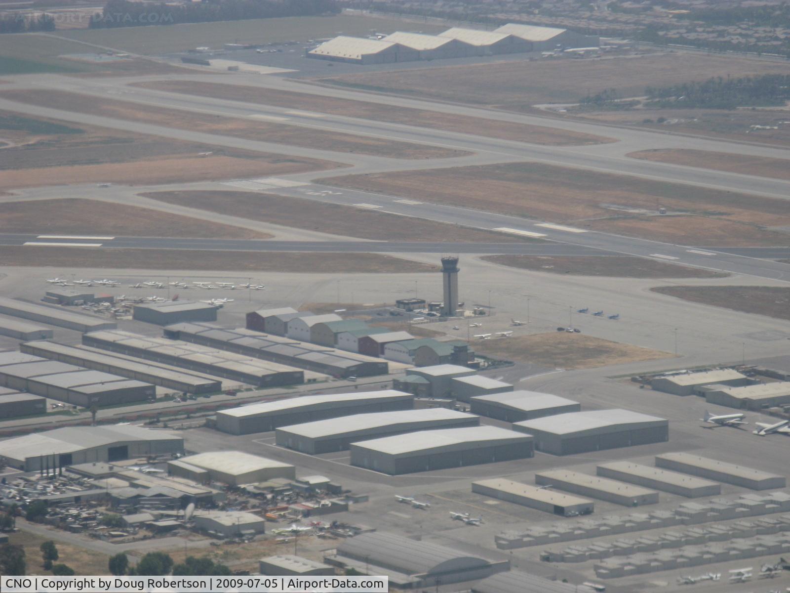 Chino Airport (CNO) - CNO Tower from N406L approach for landing 26R