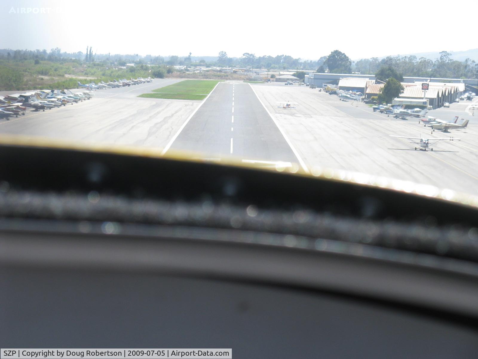 Santa Paula Airport (SZP) - Near touchdown Rwy 22 in N406L arriving from Chino CNO 