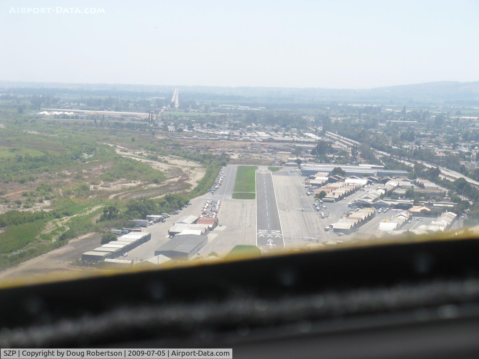 Santa Paula Airport (SZP) - On final for Rwy 22 in N406L