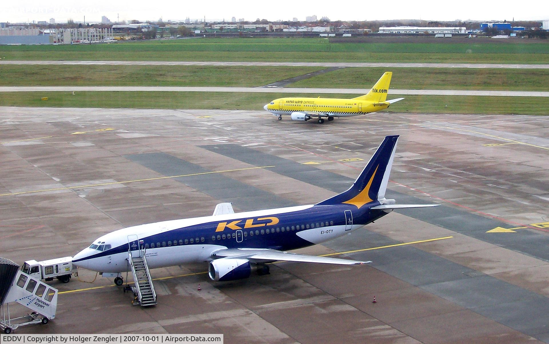 Hanover/Langenhagen International Airport, Hanover Germany (EDDV) - At and on the way to parking position