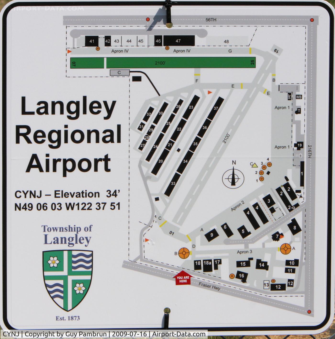 Langley Regional Airport, Langley, BC Canada (CYNJ) - Layout sign