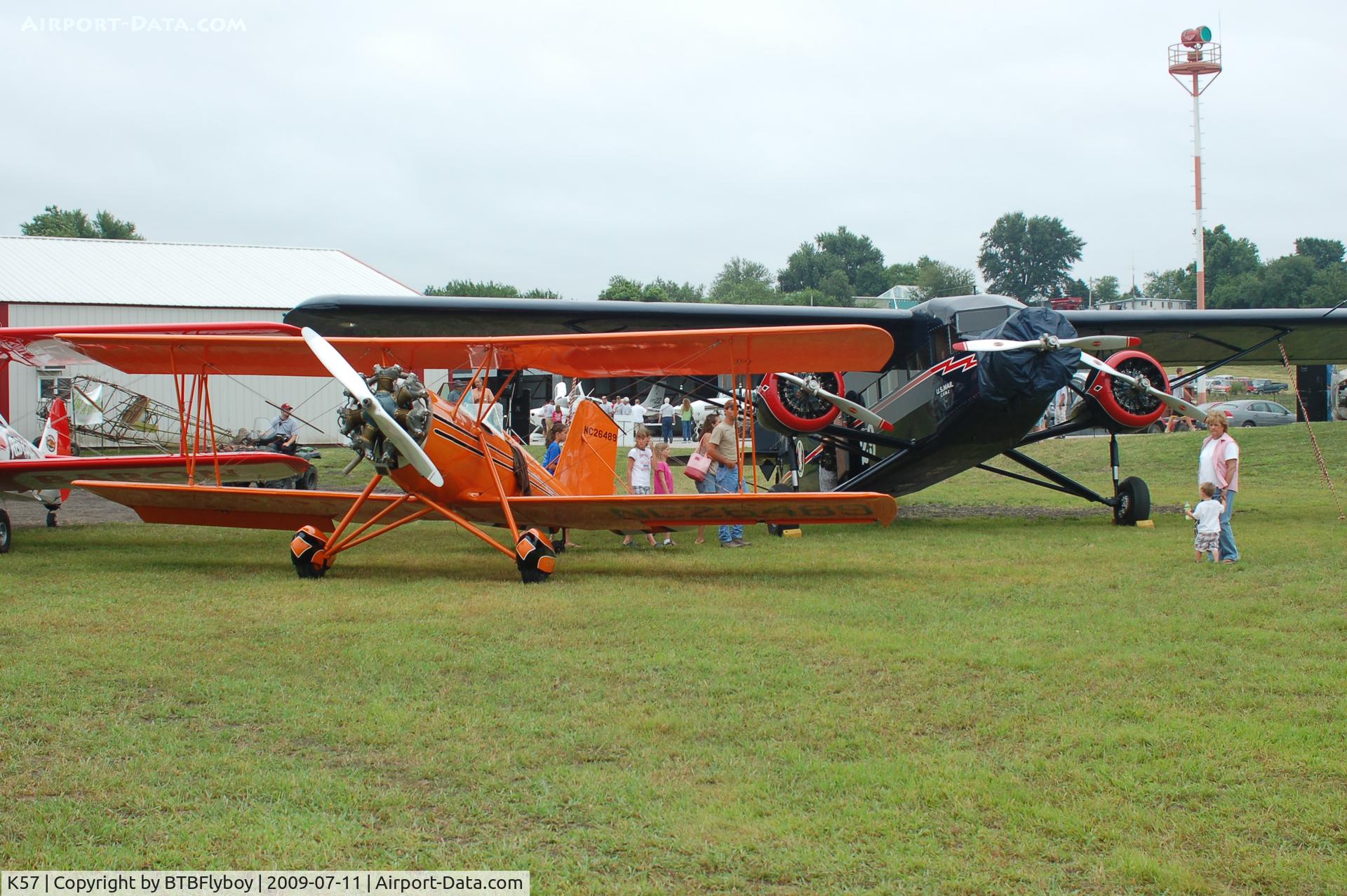 Gould Peterson Municipal Airport (K57) - Meyers OTW and Stinson Tri-motor at the annual 