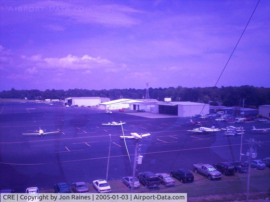 Grand Strand Airport (CRE) - Ramp area, from Strand ATC Tower