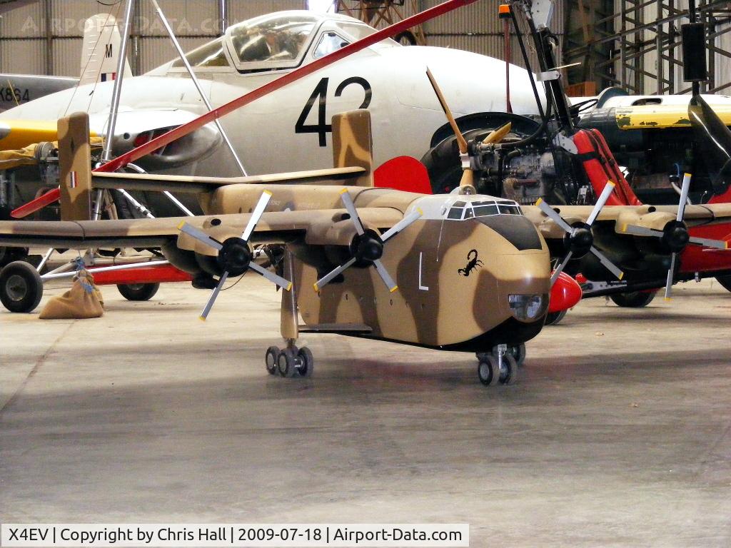 X4EV Airport - Large scale model of Beverley C.Mk 1 XL151 at the Yorkshire Air Museum, Elvington