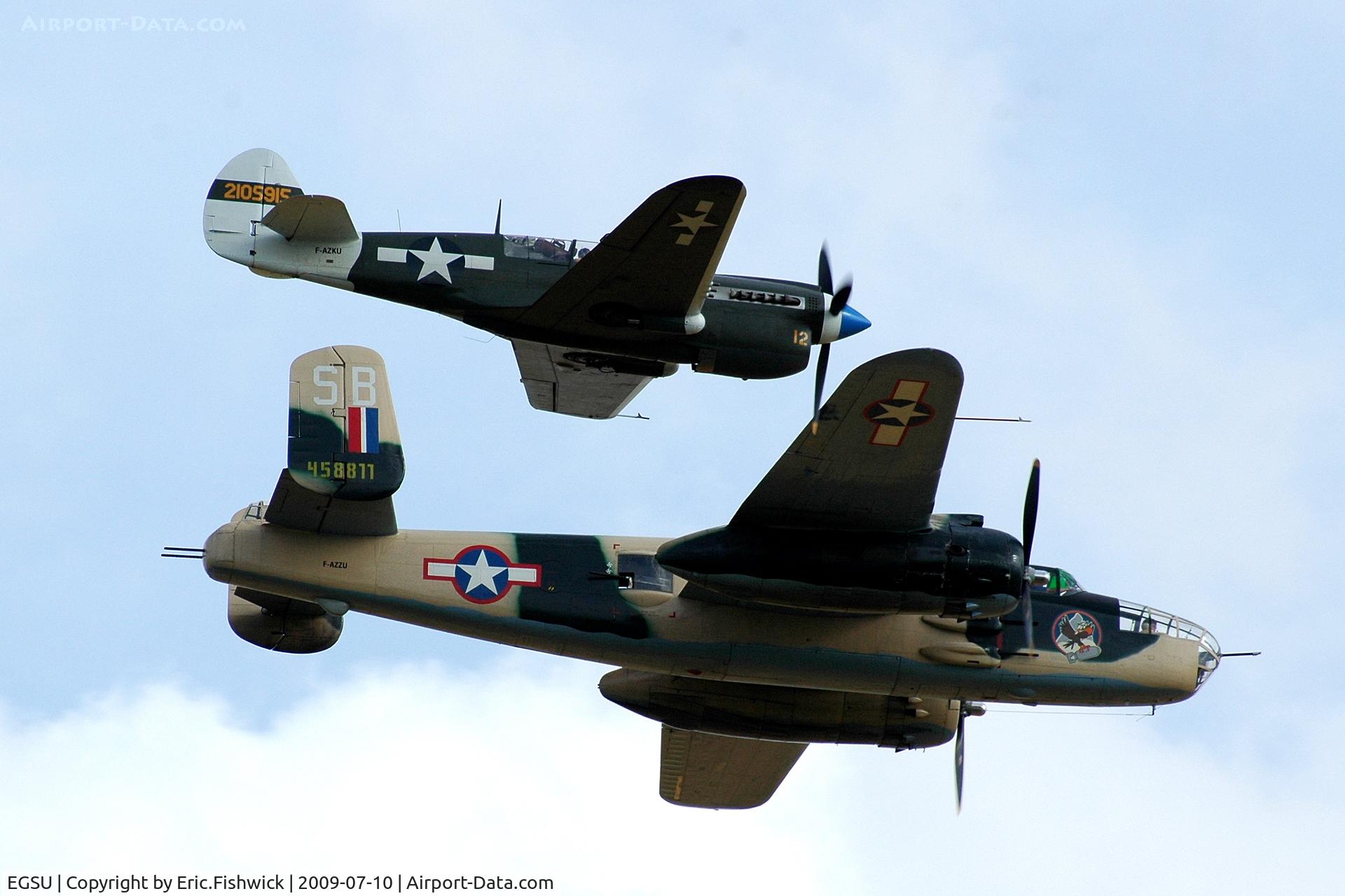 Duxford Airport, Warhawk and Mitchell at the Flying Legends Air Show July 09