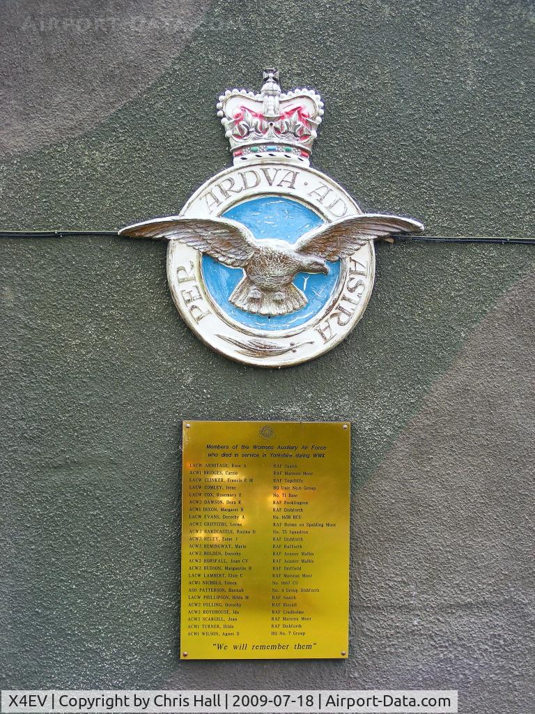 X4EV Airport - WAAF memorial at the Yorkshire Air Museum, Elvington