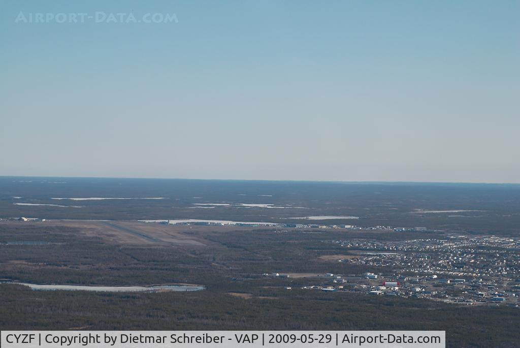 Yellowknife Airport, Yellowknife, Northwest Territories Canada (CYZF) - Approaching Yellowknife