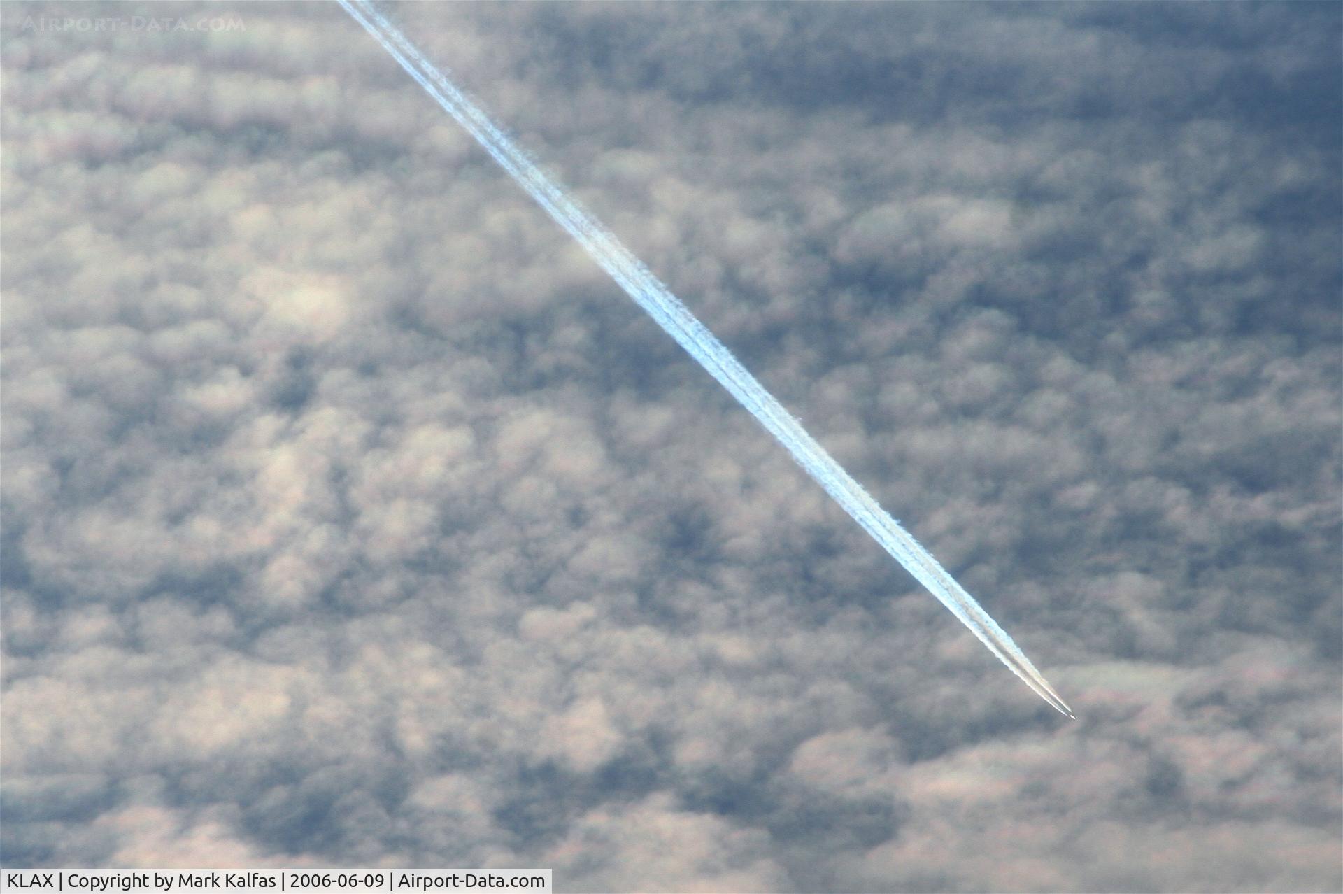 Los Angeles International Airport (LAX) - 737 flying from the south to north at sunset over KLAX.