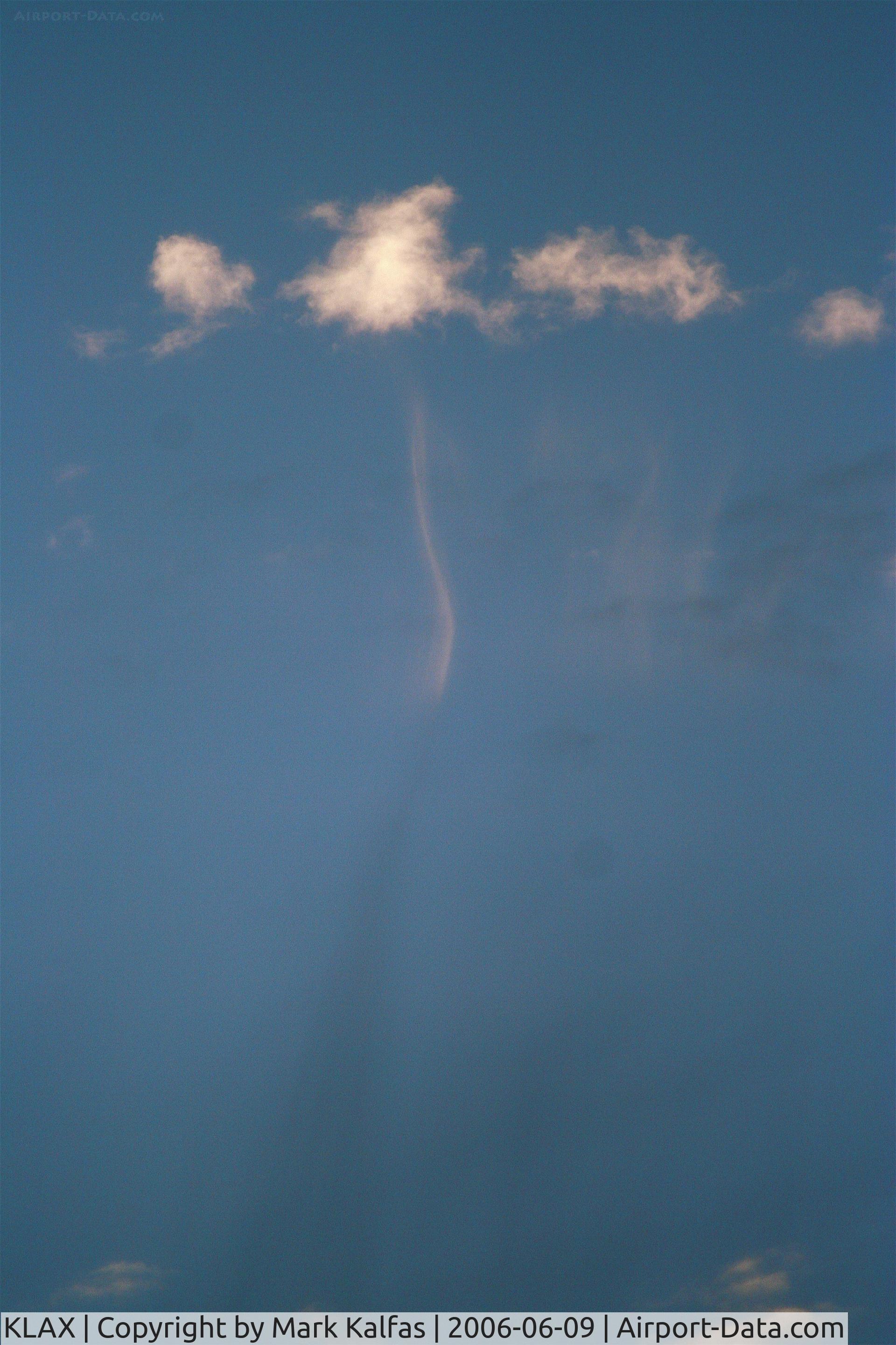 Los Angeles International Airport (LAX) - Interesting cloud formation - Beginning of a water spout?