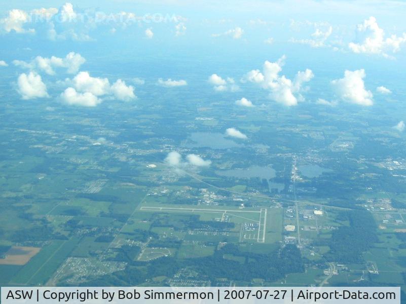 Warsaw Municipal Airport (ASW) - Looking south from 10000'