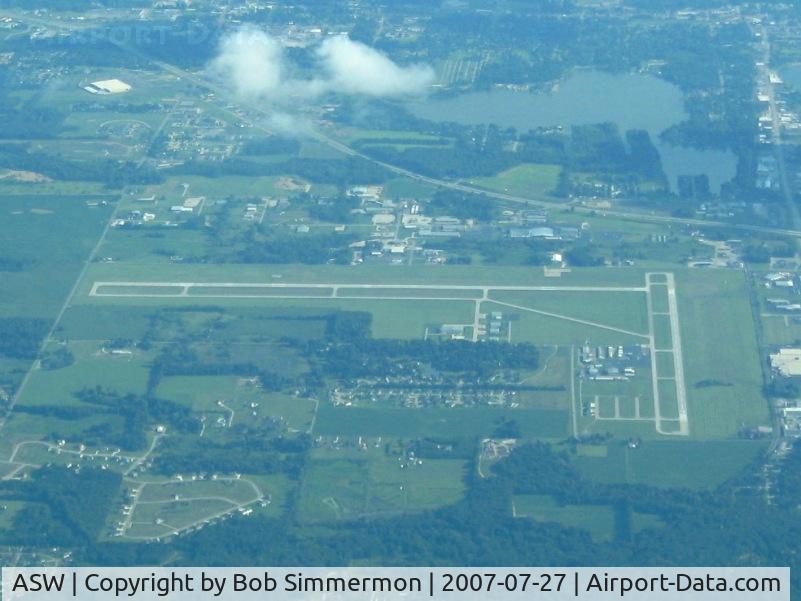 Warsaw Municipal Airport (ASW) - Looking south from 10000'