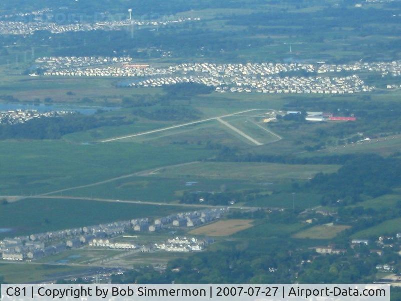Campbell Airport (C81) - Looking west from 3000'