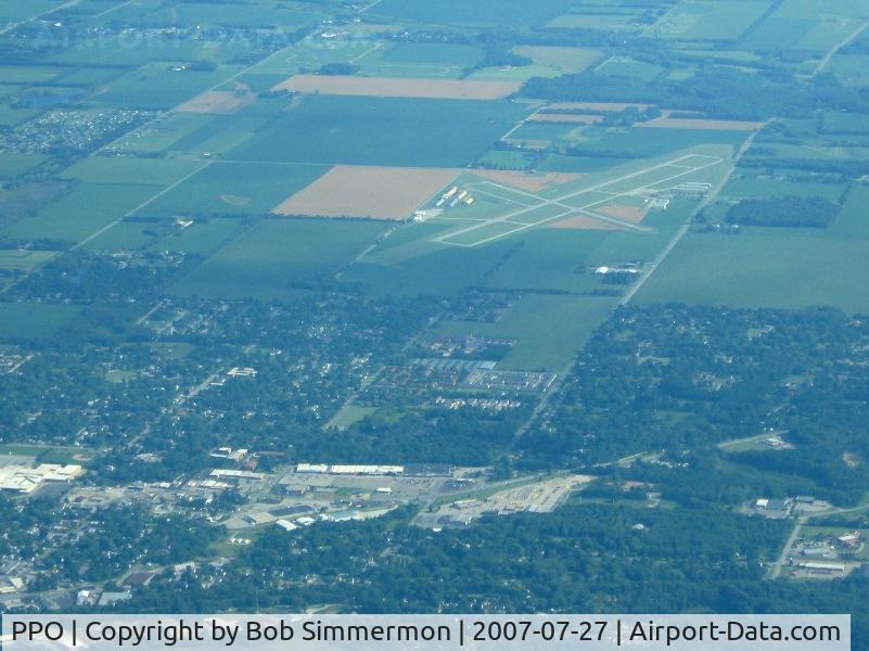 La Porte Municipal Airport (PPO) - Looking south from 10000'