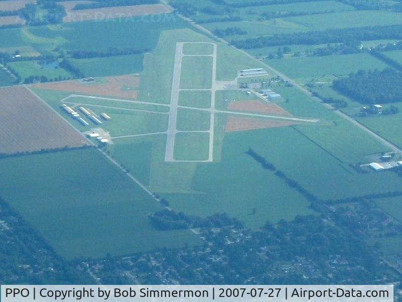 La Porte Municipal Airport (PPO) - Looking south from 10000'