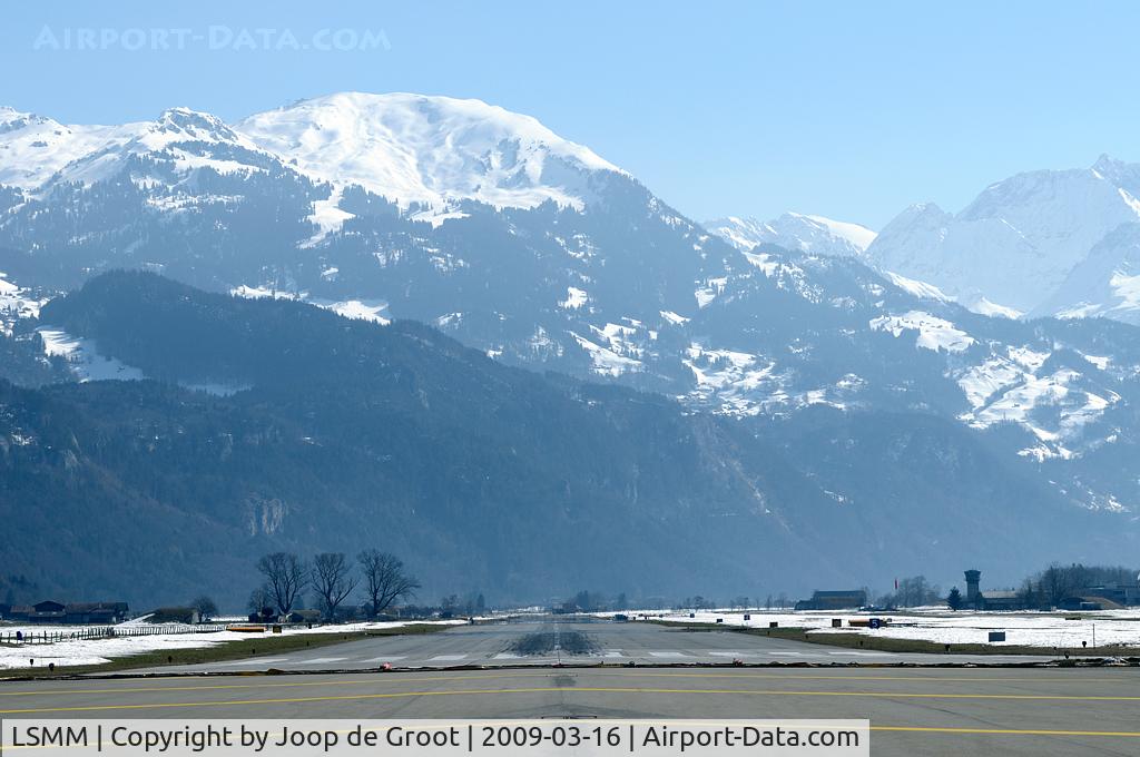 LSMM Airport - view over the runway departure south