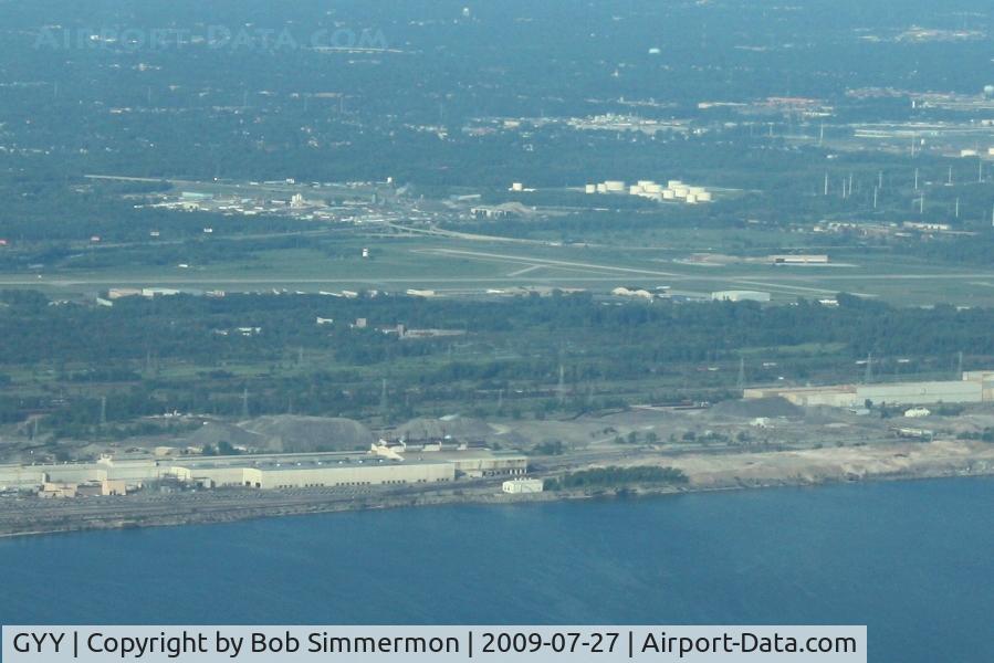 Gary/chicago International Airport (GYY) - Looking south from over Lake Michigan.