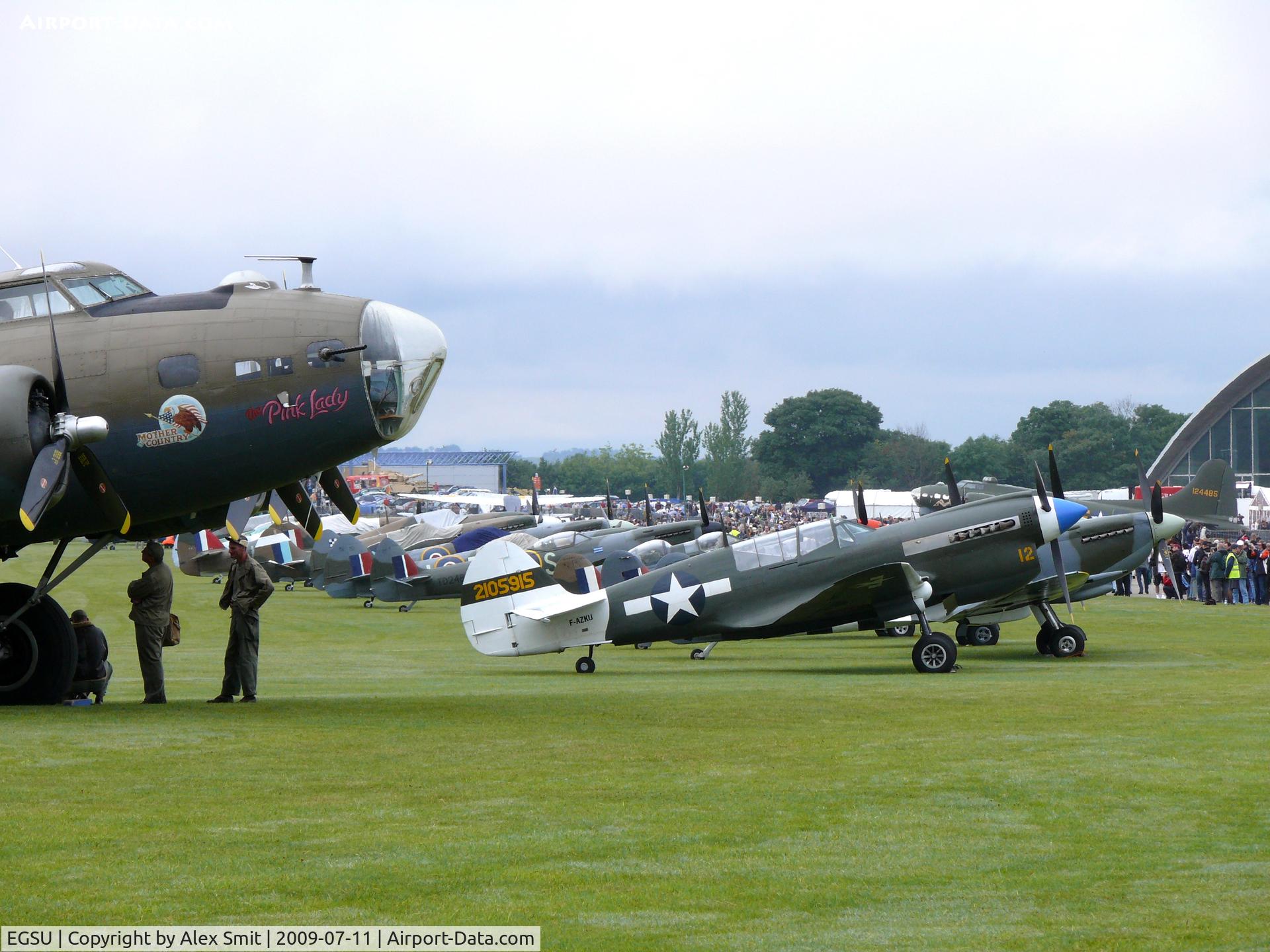 Duxford Airport, Cambridge, England United Kingdom (EGSU) - Nice line-up at the Flying Legends 2009 with two B-17's