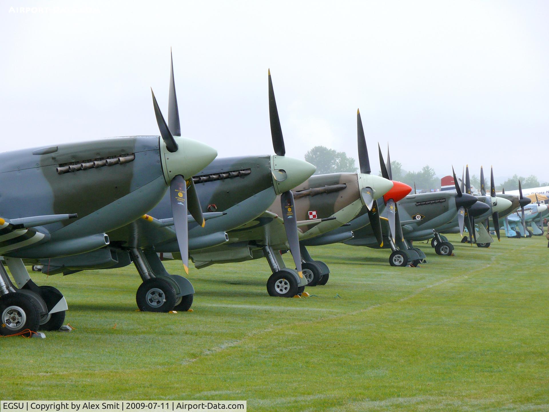 Duxford Airport, Cambridge, England United Kingdom (EGSU) - Nice line-up at the Flying Legends 2009