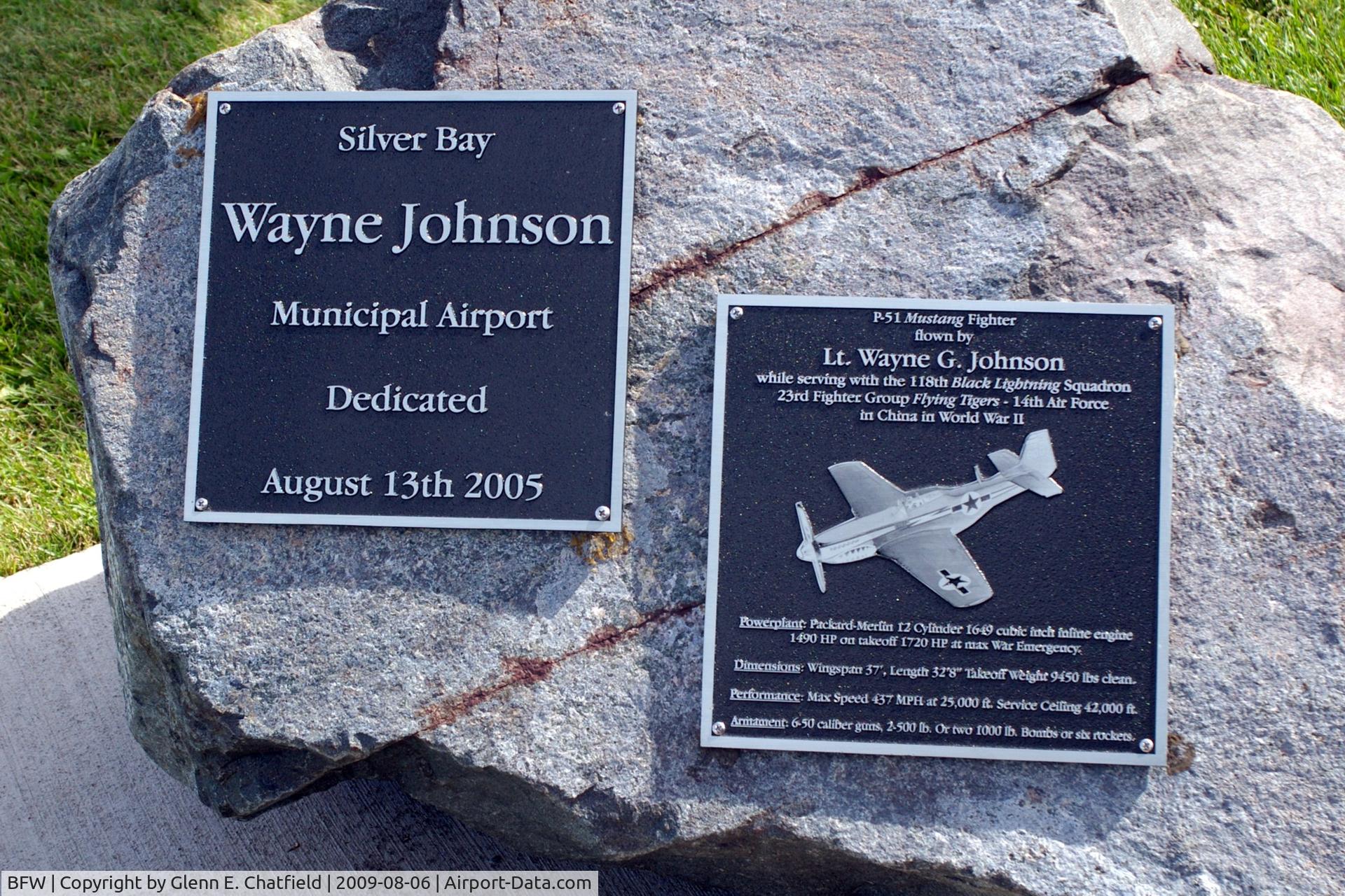 Silver Bay Municipal Airport (BFW) - Monument below the weather vane by the terminal
