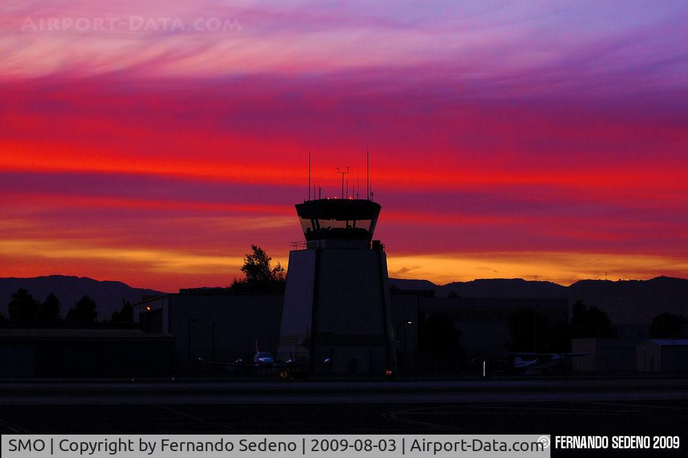 Santa Monica Municipal Airport (SMO) - Santa Monica's Airport Tower at dusk. 