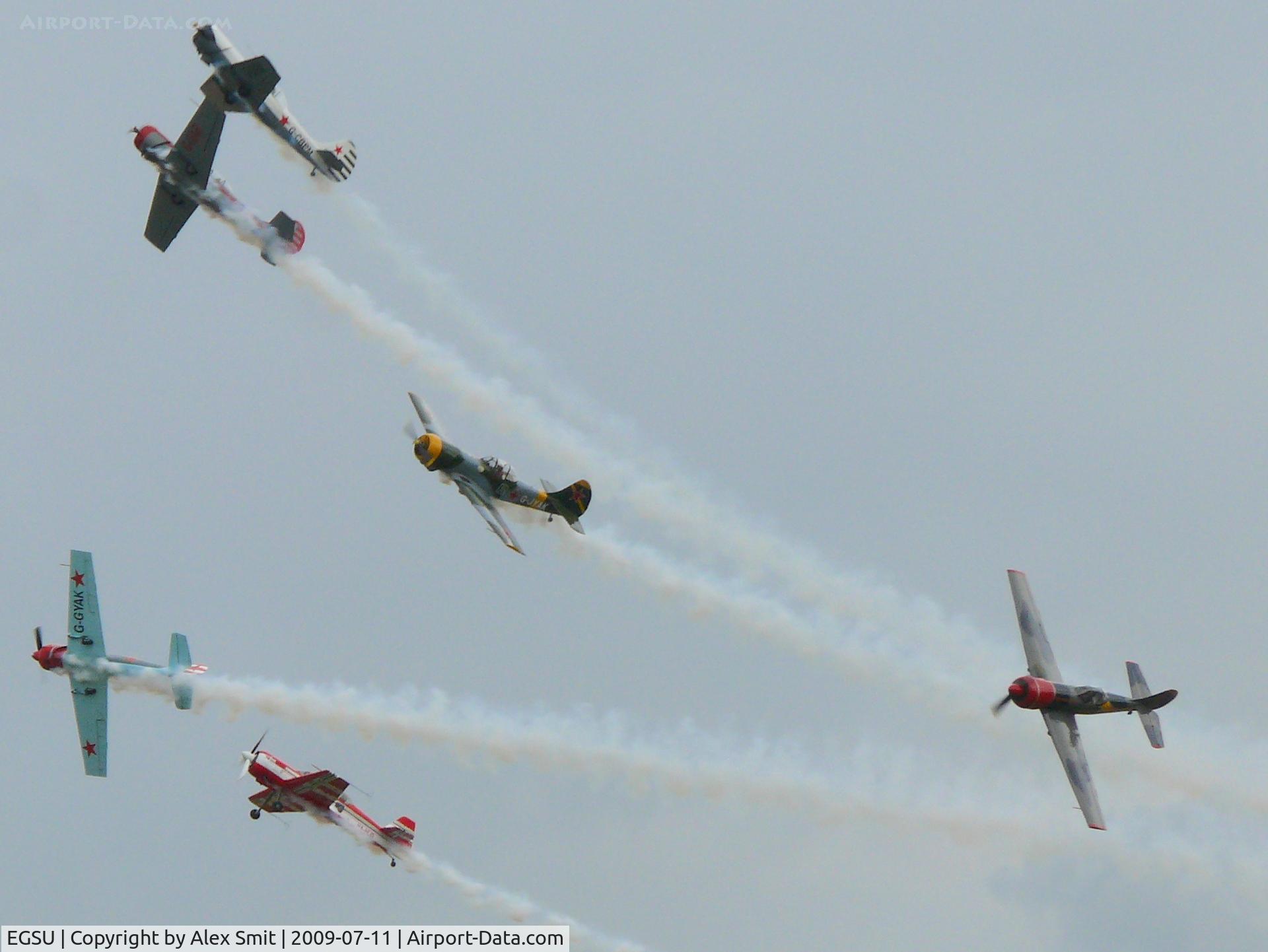 Duxford Airport, Cambridge, England United Kingdom (EGSU) - Team Aerostars giving a great performance on the Russian planes