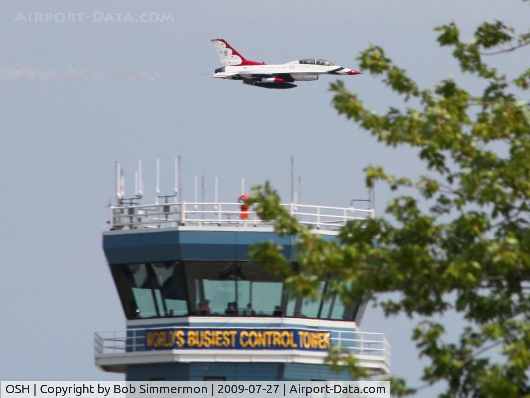 Wittman Regional Airport (OSH) - USAF F-16 Thunderbird overflying Airventure 2009 - Oshkosh, Wisconsin